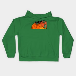 Three Cute Cats Three Pumpkins Kids Hoodie